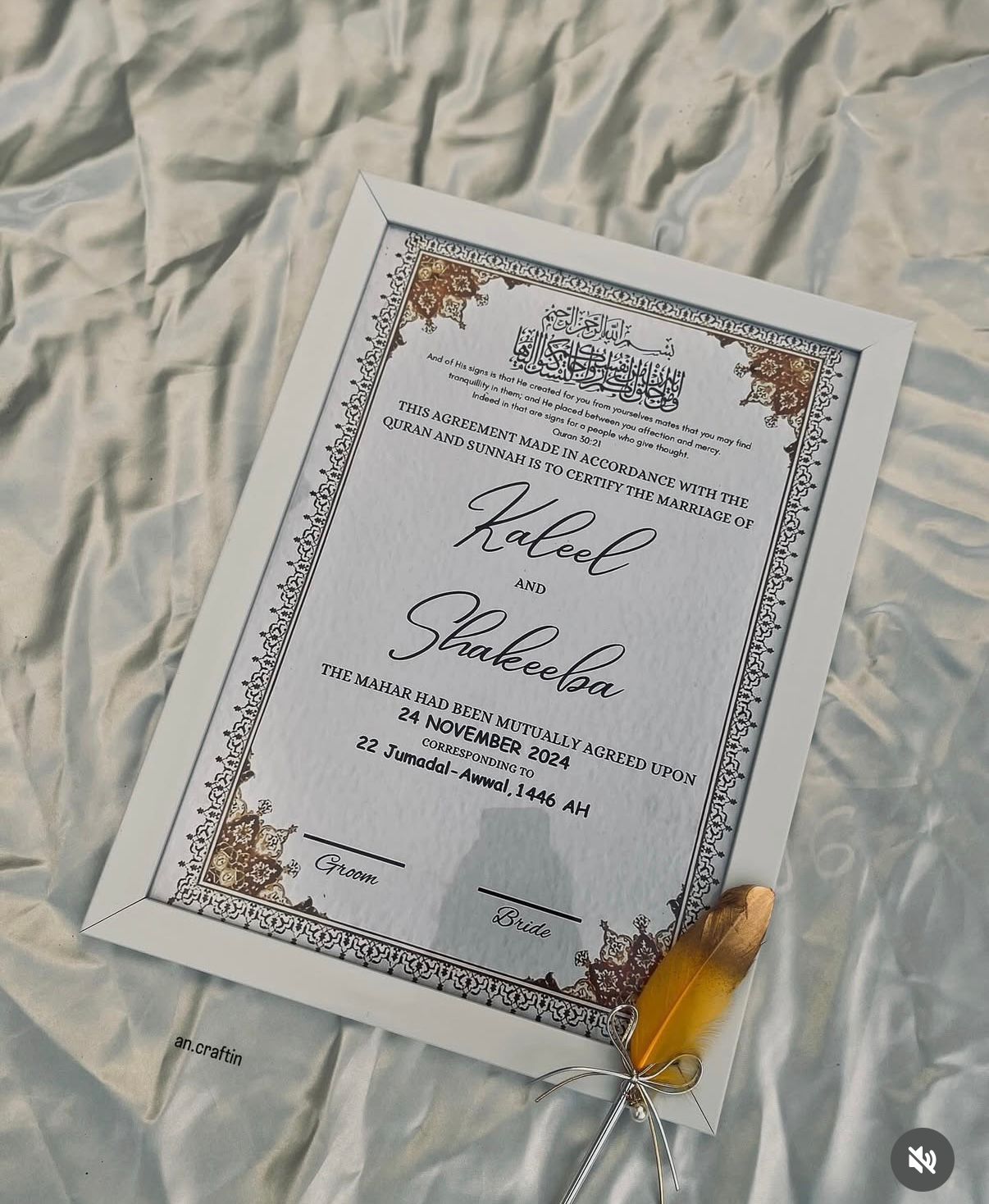 Luxury Nikah Nama Frame